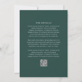 Invitation Mariage Simple Émeraude Classique (Dos)