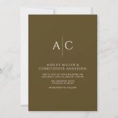 Invitation Mariage simple en bronze foncé (Devant)