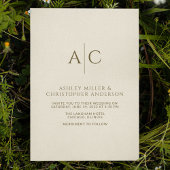 Invitation Mariage simple en bronze foncé et en or