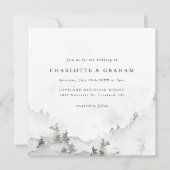 Invitation Mariage simple en forêt à l'aquarelle (Devant)