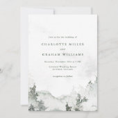 Invitation Mariage simple en forêt à l'aquarelle (Devant)