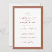 Invitation Mariage simple en terre cuite (Devant)
