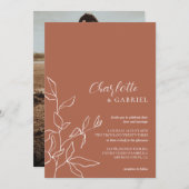 Invitation Mariage simple en terre cuite de Bohême (Devant / Derrière)