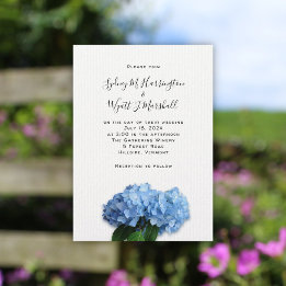 Invitation Mariage Simple et Décontracté Hydrangea Ciel Bleu