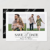 Invitation Mariage Simple Et Design Enregistrer La Date 2 Pho (Devant / Derrière)