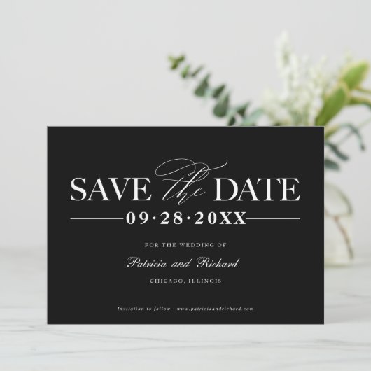 Invitation Mariage Simple Et Design Enregistrer La Date Non P (Debout devant)