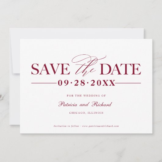 Invitation Mariage Simple Et Design Enregistrer La Date Non P (Devant)
