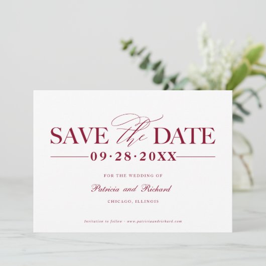 Invitation Mariage Simple Et Design Enregistrer La Date Non P (Debout devant)