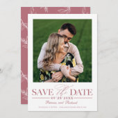 Invitation Mariage Simple Et Design Enregistrer La Photo Date (Devant / Derrière)