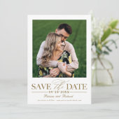 Invitation Mariage Simple Et Design Enregistrer La Photo Date (Debout devant)