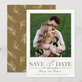 Invitation Mariage Simple Et Design Enregistrer La Photo Date (Devant / Derrière)