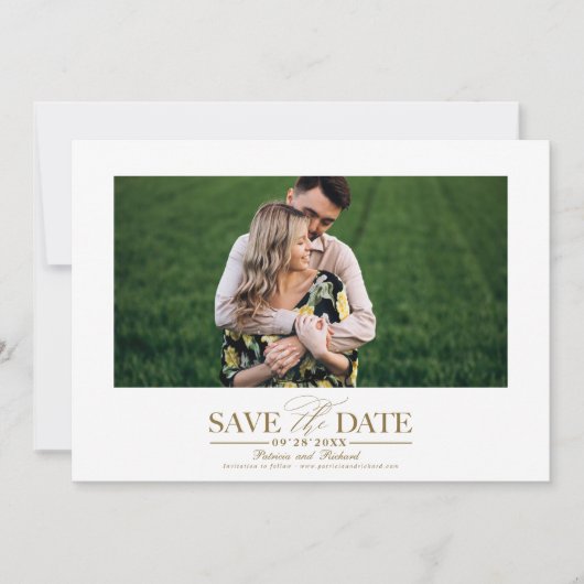 Invitation Mariage Simple Et Design Enregistrer La Photo Date (Devant)