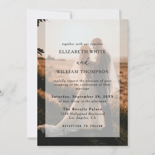 Invitation Mariage simple et élégant (Devant)