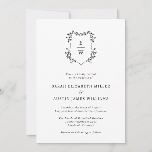 Invitation Mariage simple et élégant (Devant)