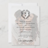 Invitation Mariage Simple et Élégant avec Superposition de Te (Devant)