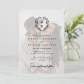 Invitation Mariage Simple et Élégant avec Superposition de Te (Debout devant)