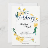 Invitation Mariage simple et élégant des fleurs jaunes de pri (Devant)
