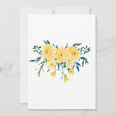 Invitation Mariage simple et élégant des fleurs jaunes de pri (Dos)