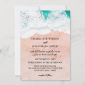 Invitation Mariage simple et élégant sur la plage côtière tro (Devant)