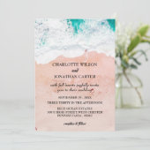 Invitation Mariage simple et élégant sur la plage côtière tro (Debout devant)