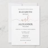 Invitation Mariage simple et élégante en or. Détails de la ca (Devant)