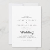 Invitation Mariage simple et formel recto verso (Devant)
