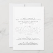 Invitation Mariage simple et formel recto verso (Dos)