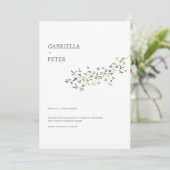 Invitation Mariage simple et minimaliste moderne de la branch (Debout devant)