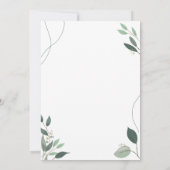 Invitation Mariage simple et moderne à la verdure eucalyptus (Dos)