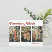 Invitation Mariage simple et moderne de collage photo (Debout devant)