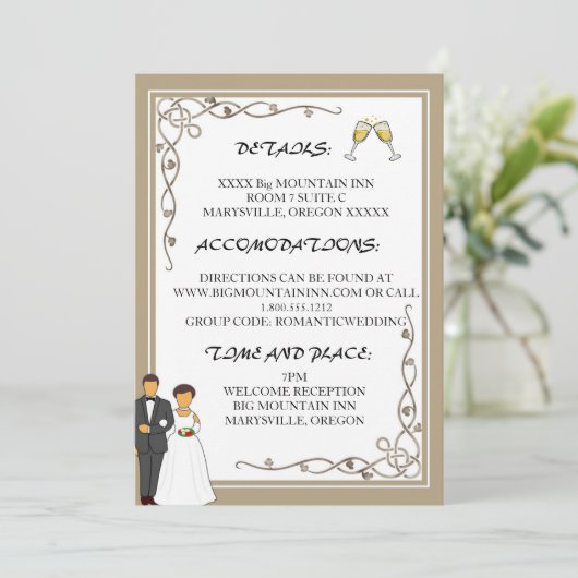 Invitation Mariage simple et romantique (Debout devant)