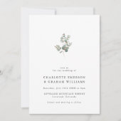 Invitation Mariage simple Eucalyptus élégant (Devant)