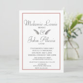 Invitation Mariage Simple Feuillage Tropical Minimaliste (Debout devant)