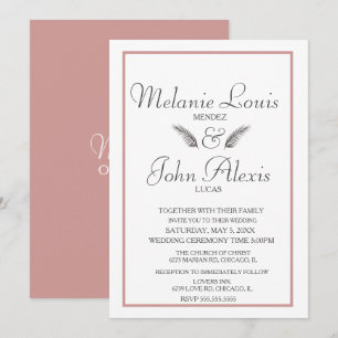 Invitation Mariage Simple Feuillage Tropical Minimaliste
