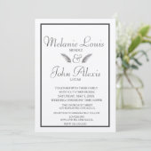 Invitation Mariage Simple Feuillage Tropical Minimaliste (Debout devant)