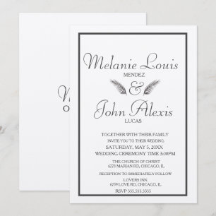 Invitation Mariage Simple Feuillage Tropical Minimaliste