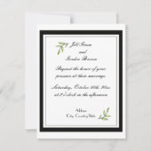 Invitation Mariage simple feuille verte (Devant)
