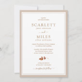 Invitation Mariage Simple Feuilles d'Automne (Devant)