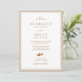 Invitation Mariage Simple Feuilles d'Automne (Debout devant)