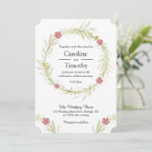 Invitation Mariage simple feuilleté floral (Debout devant)