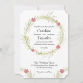 Invitation Mariage simple feuilleté floral (Devant)