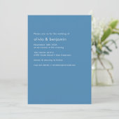 Invitation Mariage Simple Fleur Bohème Scandinave Bleu (Debout devant)
