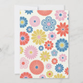 Invitation Mariage Simple Fleur Bohème Scandinave Bleu (Dos)