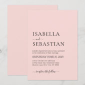 Invitation Mariage Simple Fleur de Pêcher (Devant / Derrière)