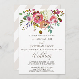 Invitation Mariage simple floral Bouquet