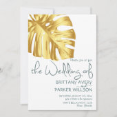 Invitation Mariage simple Gold Tropical (Devant)