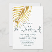 Invitation Mariage simple Gold Tropical (Devant)