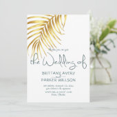 Invitation Mariage simple Gold Tropical (Debout devant)