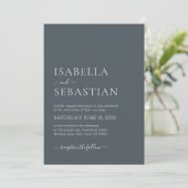 Invitation Mariage Simple Gris Ardoise Foncé (Debout devant)