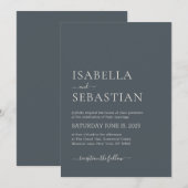 Invitation Mariage Simple Gris Ardoise Foncé (Devant / Derrière)